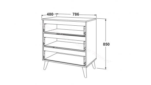Комод - 2 (Фант) Белый/Белые цветы