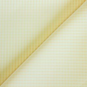 Смесовый хлопок в клеточку – цвет желтый, 50х37 см