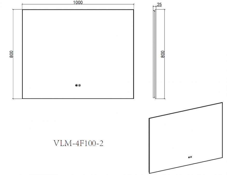 Зеркало квадратное Vincea VLM-4F100-2 100х80 см ФОТО