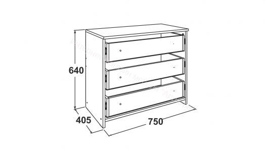 Комод - 5 (Фант) Дуб золотистый/Изумрудное море