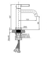 Смеситель для раковины Vincea Villa VBF-1VL1 однорычажный схема 2