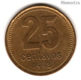 Аргентина 25 сентаво 1992