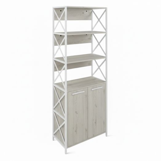 ЛОФТ-10 Шкаф для документов (700х370х1900 мм) Дуб Канадский / Белый