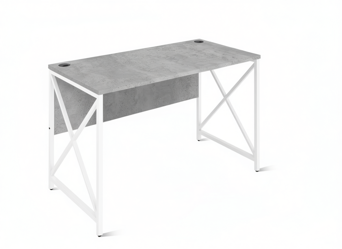 ЛОФТ-1 Стол рабочий (1200х600х750 мм) Бетон / Белый