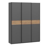 Шкаф-купе с 3 глухими дверями «Оскар Скания» Ручка черная 1800