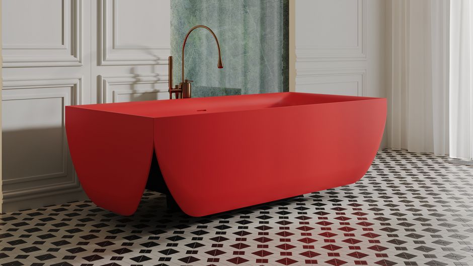 Белая ванна из искусственного камня Salini Orlanda VASTO 190х100 102014G ФОТО