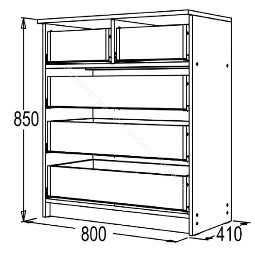 Комод - 8 (Фант) Дуб млечный/Венге
