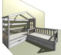 Кровать Домик угловой Fairy Land №32WQ (для двоих детей)