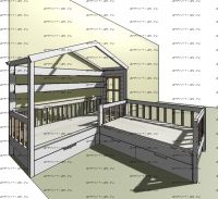 Кровать Домик угловой Fairy Land №32WQ (для двоих детей)