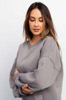 Свитшот худи оверсайз кофта с начесом 387LGR [светло-серый]