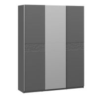 Шкаф-купе с 2 глухими дверями и 1 зеркальной дверью «Оскар Скания» Ручка серебро 1800