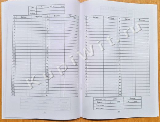 Бланки для записи партий