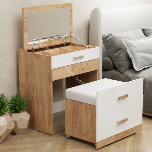 Стол туалетный №3 (Фант) Дуб золотистый/Белый