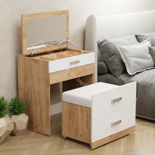 Стол туалетный №3 (Фант) Дуб золотистый/Белый