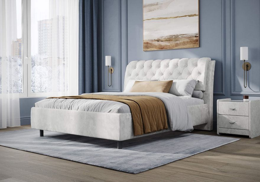 Кровать Olivia со стразами с подъемным механизмом | Сонум