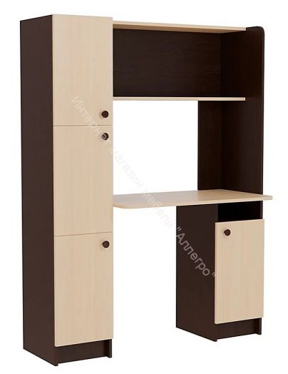 Стол письменный "Омега 2" с надстройкой Венге/Млечный дуб