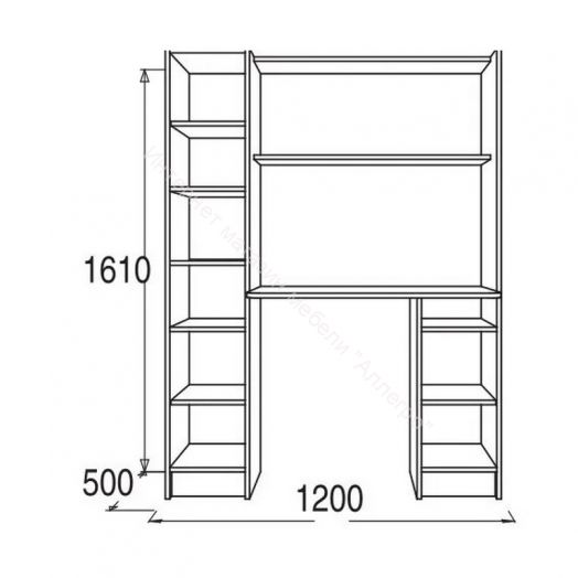 Стол письменный "Омега 2" с надстройкой Венге/Млечный дуб