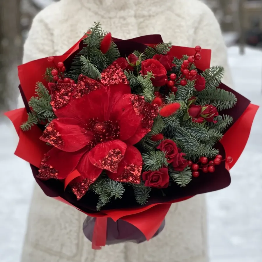Зимний букет "Рождественская звезда"