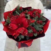 Зимний букет "Рождественская звезда"