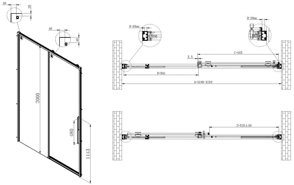 Душевая дверь Vincea Ultima VDS-7UL120CL 120х200 см с доводчиками ФОТО