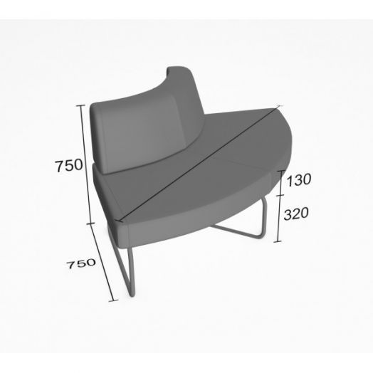 Секция угловая Слендер А выгнутая