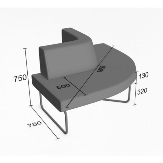 Секция угловая Слендер А 90° выгнутая