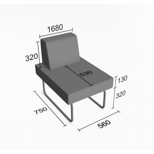 Кресельная секция Слендер В без подлоконтников