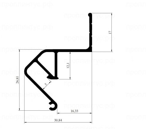 Потолочный теневой профиль для натяжных потолков НТП 16, черный муар