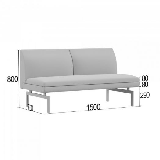 Диванная секция Асмунг А двойная без подлокотников