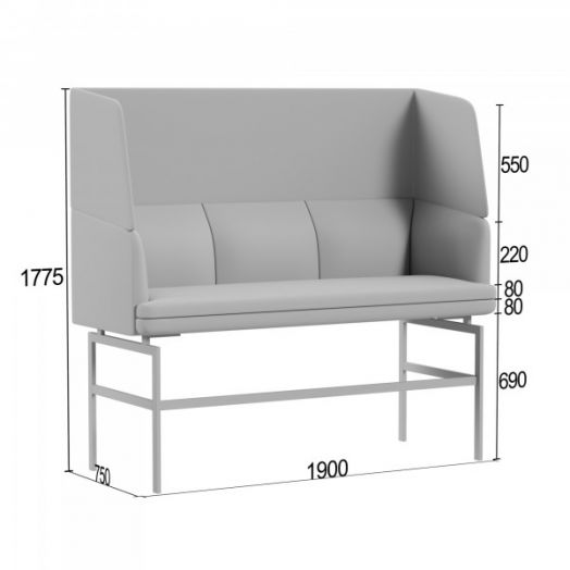 Диван барный Асмунг В тройной