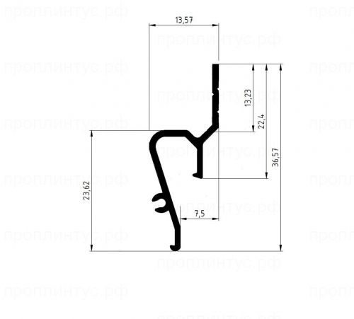 Потолочный теневой профиль для натяжных потолков НТП 7, черный муар