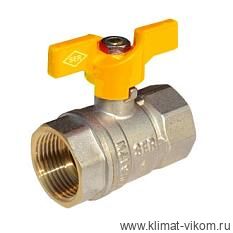 Кран шар. для газа 1" г/г бабочка  ГАЗ