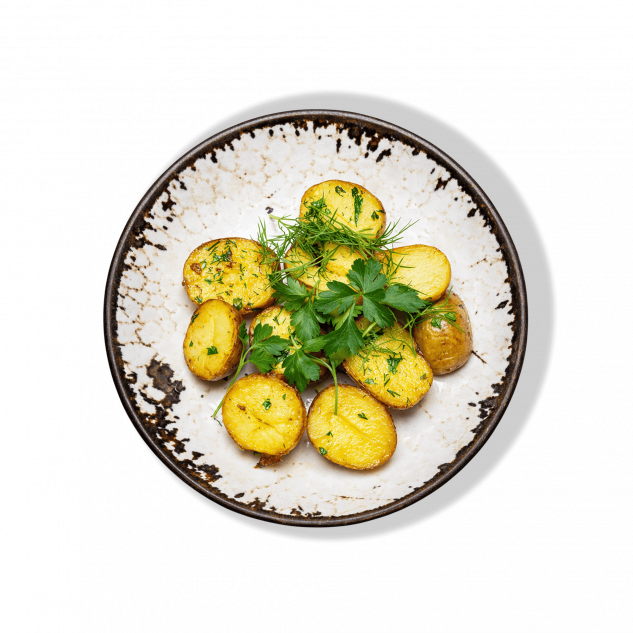 Молодой картофель с зеленью и чесноком