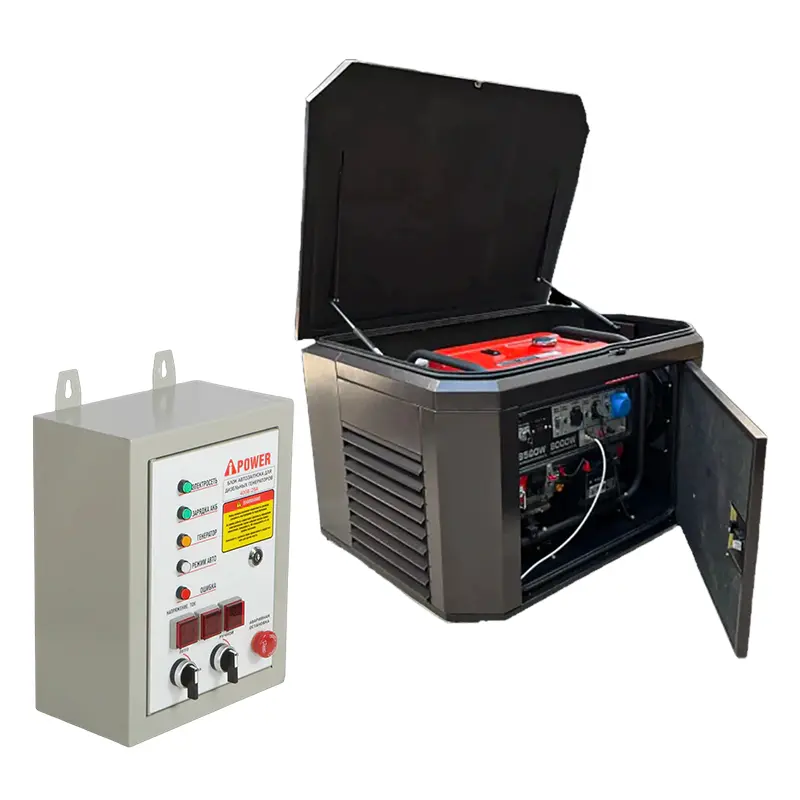 A-iPower A8000EAX бензиновый генератор в кожухе 1400SS RAL 8019 с блоком АВР 400В/25А (8 pin) New УТ-11182372/29109