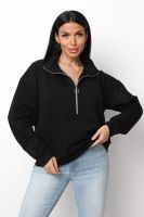 Толстовка зип женская ХЗ01 [черный]