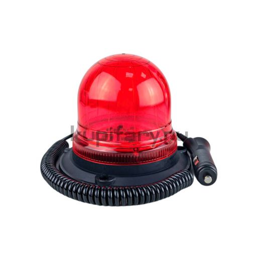 Проблесковый маяк колба красный 24 Ватт 8 режимов на магните в прикуриватель PM2202
