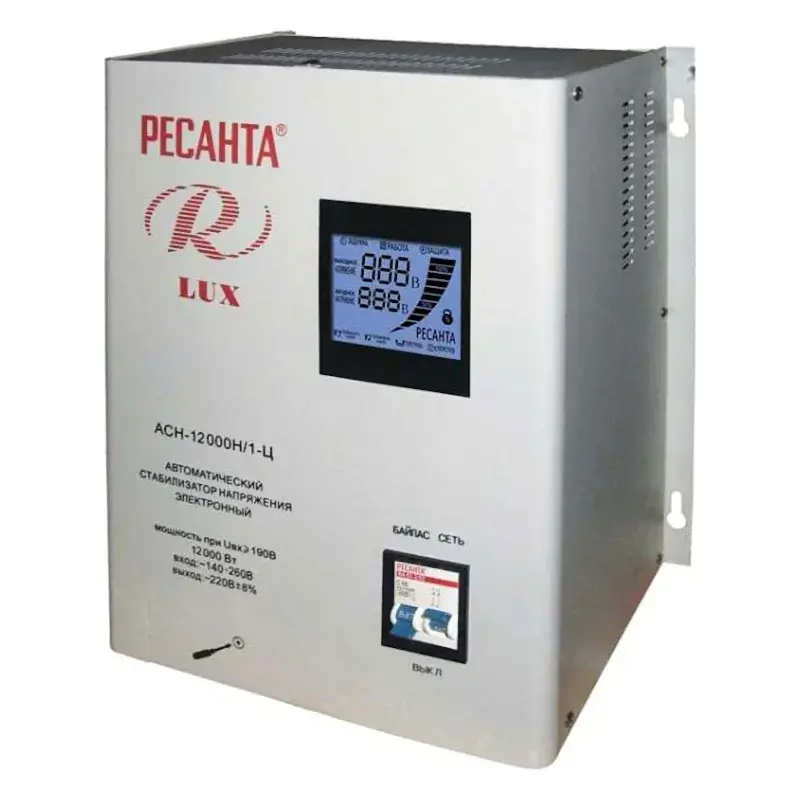 Ресанта LUX АСН-12000Н/1-Ц однофазный стабилизатор напряжения 63/6/22