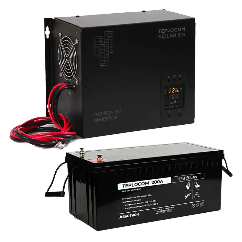 TEPLOCOM Solar 800, 200Ач источник бесперебойного питания и акб, 12380