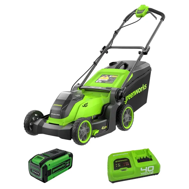 Аккумуляторная газонокосилка Greenworks GD40LM411K8 (1 x 8 Ач, Быстрое ЗУ) 2521007U8F