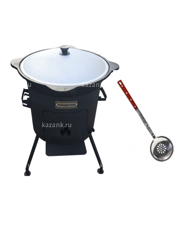 Казан 16л+печь с дверцей без трубы+шумовка