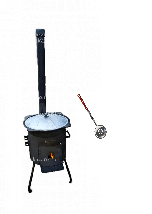 Казан 12л+печь с трубой+шумовка