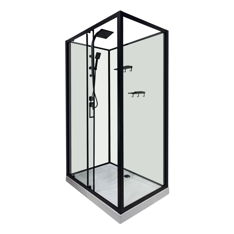 Душевая кабина Loranto 120х80 без крыши, левосторонняя, поддон 14 см CS-3010TM/W-120L