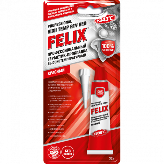 Герметик-прокладка Felix, красный, 32гр