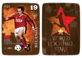 031 - Игорь Беланов, Сборная СССР. "World Football Stars". UNCC. Коллекционная карточка Oz