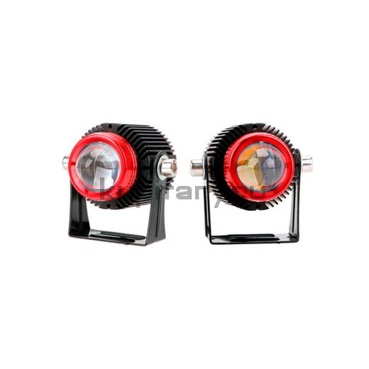 Комплект светодиодных мото фар ближнего света с СТГ 30 Ватт белый/желтый свет FR166830