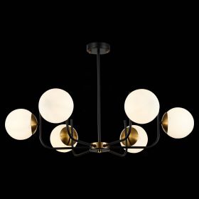 SLE1098-402-06 Светильник потолочный Черный, Латунь/Белый E27 6*60W