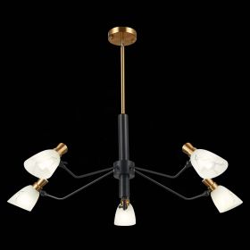 SLE205403-05 Светильник подвесной Черный, Латунь/Белый E14 5*60W