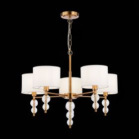 SLE105713-05 Светильник подвесной Латунь, Прозрачный/Белый E14 5*40W