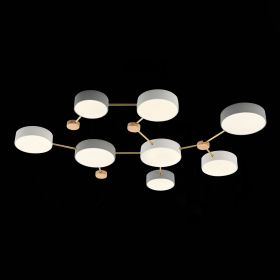 SLE600102-08 Светильник потолочный Золотистый, Светлое дерево/Белый, Серый LED 8*16,5W 4000K