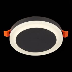 ST104.442.06 Светильник встраиваемый Черный LED 1*6W 4000K 468Lm Ra>80 120° IP20 D110xH20 170-240V